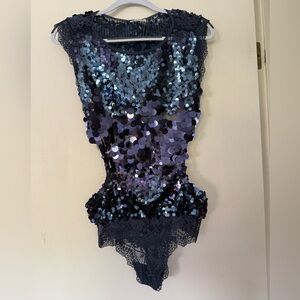 Free People Main Character Bodysuit Night Size M NEW